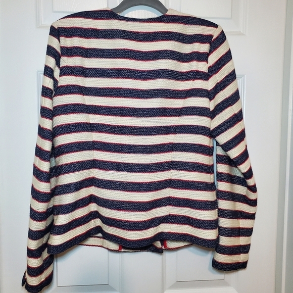Cabi Cruise Tweed Blazer #5094 Nautical Striped Jacket Womens size 6 - Picture 7 of 12